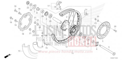 ROUE ARRIERE CRF250RXP de 2023